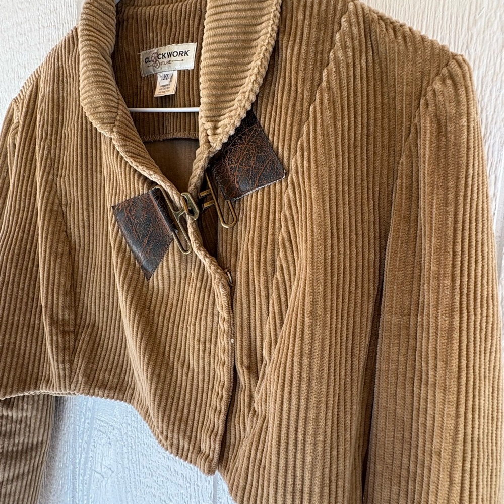Cropped corduroy jacket brown velvet - Picture 6 of 10